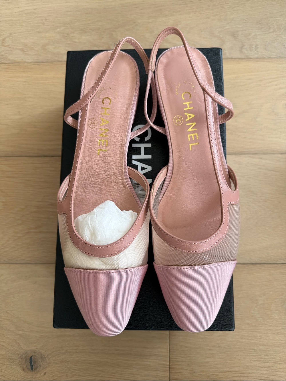 Pink Slingback Pointed-Toe Pumps
